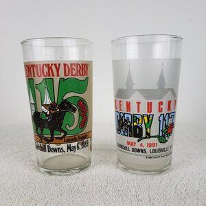 Harry M. Stevens Two Kentucky Derby Glasses